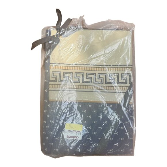 Vtg Laura Ashley For Burlington 200 Thread Ct Navy & Cream Full Sheet Set 3 pc - Picture 9 of 10